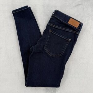 Express Skinny Mid Rise Jeans Dark Wash Indigo Blue Strech Womens Blue Size 2R